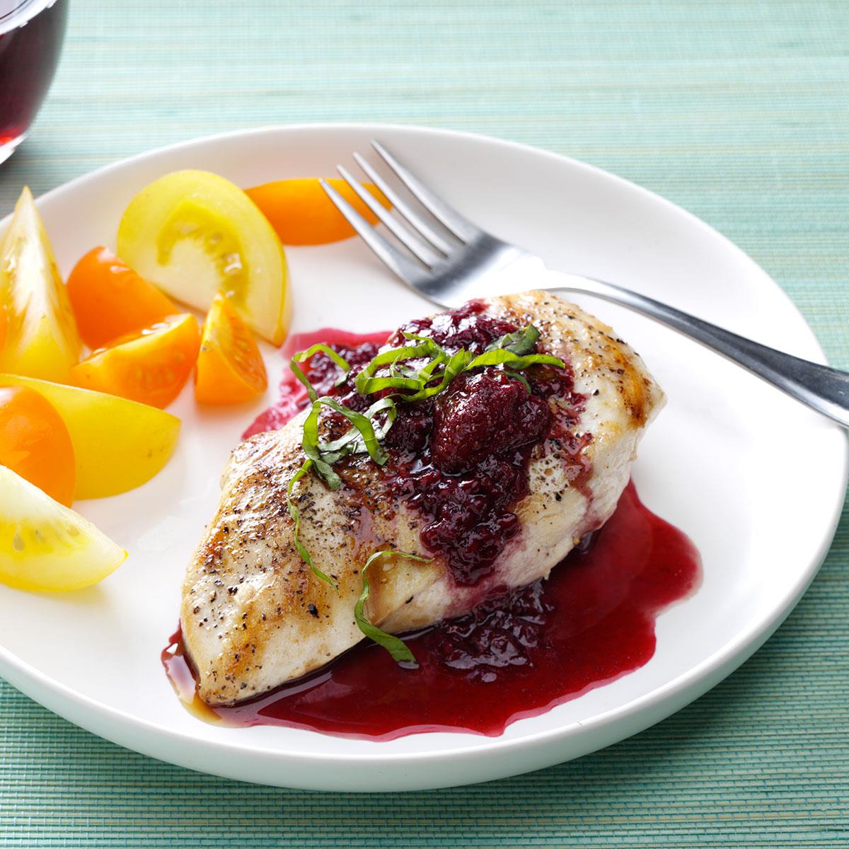 chicken with blueberry sauce