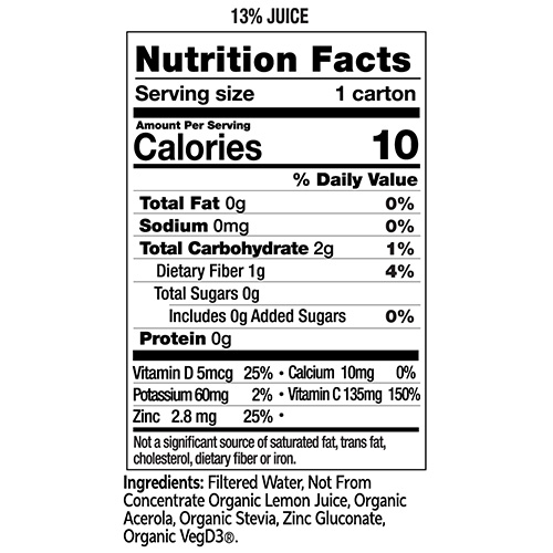 Lemonade Juice Box Nutrition Facts