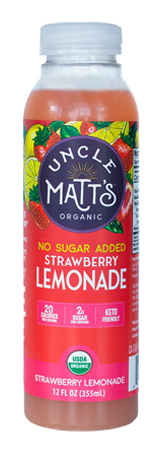 Uncle Matt's Organic 12 oz No Sugar Added Strawberry Lemonade Picture